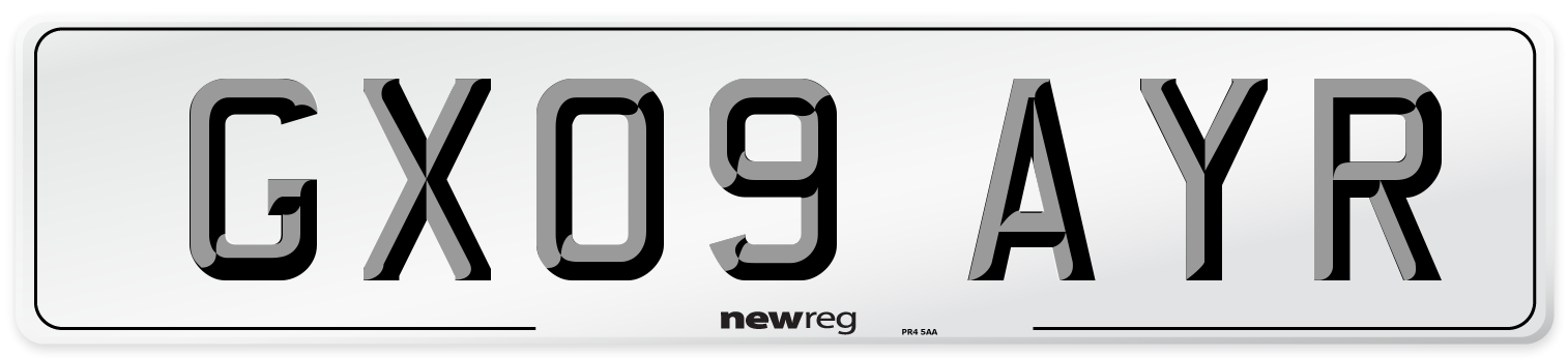 GX09 AYR Number Plate from New Reg